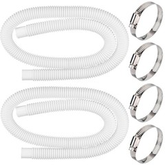 Qloby 2 Pack 1.25&Prime; x 59&Prime; Pool Hoses for Above Ground x 59&Prime;, White