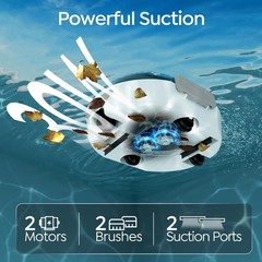 Letexpool S2 Cordless Robotic Pool Vacuum for Above Ground Pools