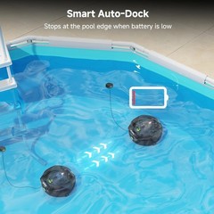 PF1 Cordless Pool Cleaner Robot for Flat-Bottom Pools 150 Min Runtime