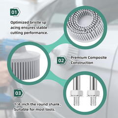 3Pcs Bristle Disc 2 Inch Gasket Remover Wheel Tool – 50#, 80#, 120# Size,