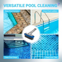 BlueStars Heavy Duty 5in Swimming Pool Brush with Stainless Steel Bristle Wir…