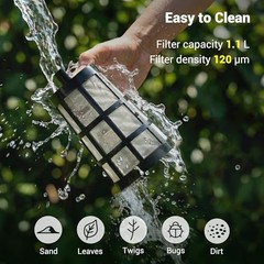 Cordless Handheld Pool Vacuum 18 GPM 60 Min Runtime 120um Filter 4 Section Pole