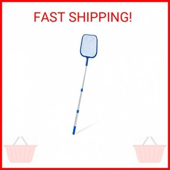 Swimline Leaf Skimmer with 48&Prime; Adjustable Aluminum Telescopic Pole