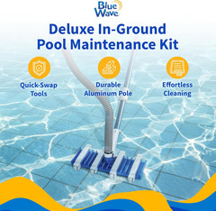 Deluxe Pool Maintenance Kit for in Ground Pool – Includes 15-Ft Telepole, 40-Ft