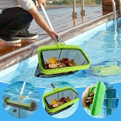 3PCS Pool Cleaning Kit -Pool Skimmer Net, 17&Prime; Aluminum Pool Wall Brush & Hand…