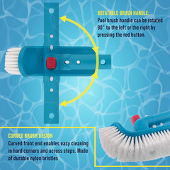 Pool Brush Head for Inground Pools, Hot Tub, Spa – Corner and Step Pool Scrubber