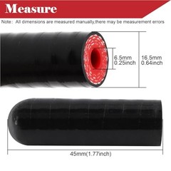 Silicone Coolant Cap Vacuum Hose Plug with Clamp,High Temperature 1/4&Prime;(6.5mm)
