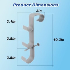 Adjustable 3-Hook Pool Pole Hanger – Above Ground Accessories for Gray