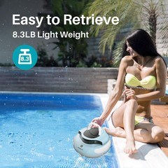 POOLPURE Cordless Robotic Pool Cleaner – 100Min Runtime,1000 Sq.Ft, Auto-Parking