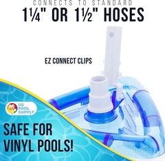 Weighted Transparent Triangular Pool Vacuum Head with Swivel Hose Connection and