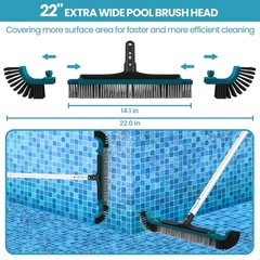 Deluxe Swimming Pool Cleaning Kit Including Pool Net and Vacuum Head, Pool Br…