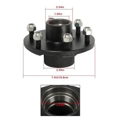 6 on 5.5&Prime; Trailer Hub Kit Replacement for 3500 lbs 84 Spindle with Trailer
