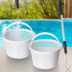 3 Pcs Pool Skimmer Basket with Extendable Hook for Cleaning