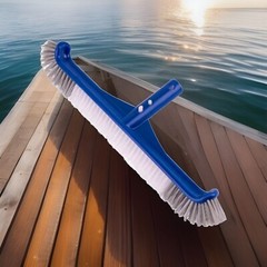 Pool Brush 17.5-Inch Wide with Curved Edges EZ Clip for All Pool Types