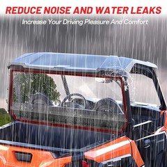 General 1000 Rear Windshield PC Back Window Compatible with Polaris Clear