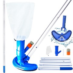 Pool Vacuum Cleaner with Telescopic Pole Aluminium Rod 1.5m 4 Sections, Pool …