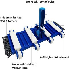 Heavy Duty Pool Vacuum Head with Wheels & Aluminum Handle – Effortless Cleaning