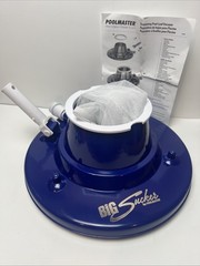 Poolmaster 28300 Big Sucker Manual Swimming Pool Debris Leaf Vacuum ~ Blue