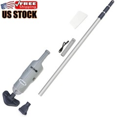 Handheld Pool Vacuum Cleaner Rechargeable 94 Inch Telescoping Shaft Gray