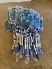 Swimline Pool Pond Net Leaf Skimmers w/ 4&prime; Adj. Aluminum Telescopic Lot Of 46
