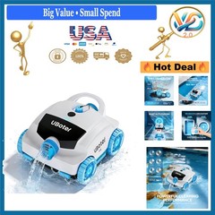 Cordless Pool Vacuum Robot Cleaner Dual Filter Edge Corner 120Min Blue