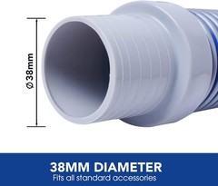 Heavy Duty Pool Cleaner Hose – 8 Piece 26ft, Flexible Polypropylene, Gray/Blue