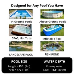 Foting Cordless Pool Vacuum For Above Ground Pool 19.5 Gpm All-Angle Headled