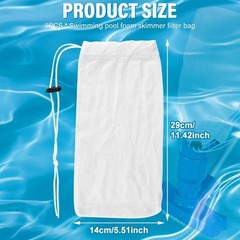 10* Pool Vacuum Filter Bags Pool Leaf Vacuum Cleaner Fine Mesh Nylon Pouch