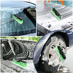 10“ Car Wash Brush Head, Scrub Brush Attachment for Extension Pole, Outdoor
