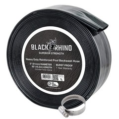U.S. Pool Supply Backwash Hose 2 Inch Diameter x 2 inch x 50 Feet, Black