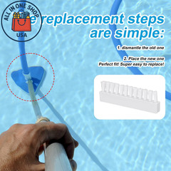 Pool Vacuum Head Brush Replacement Set, Universal Fit 7-Piece