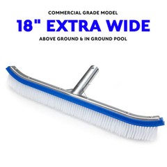 Pool Brush Head Strong 18&Prime; Aluminum Heavy Duty Swimming Pool Cleaning Accessory