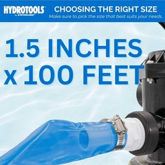 100ft Heavy Duty PVC Backwash Hose | Kink-Free & UV Resistant for Pools