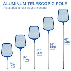 Pool Skimmer – Pool Skimmer Net with 5 Section Pool Skimmer Net with Pole
