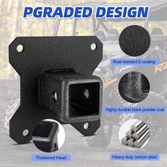 W&JWN 2&Prime; UTV Rear Receiver Hitch Compatible with Polaris RZR XP 1000/XP 4 1000 2