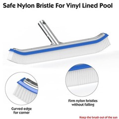 Aluminum-Backed Pool Brush – Corrosion-Resistant, Fits Standard 18&Prime; Poles