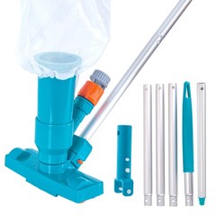 Jet Pool Vacuum Cleaner w/ 5 Section Pole Leaf Bag for Pools & Spas