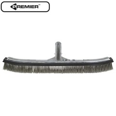 Heavy-Duty 18&Prime; Stainless Steel Pool Algae Brush – Aluminum Back for Gunite Pools