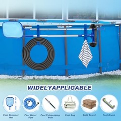 Adjustable 3-Hook Pool Pole Hanger – Above Ground Accessories for Gray