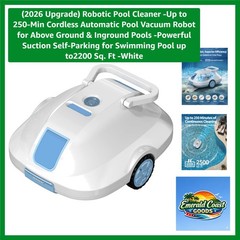 Advanced Automatic Pool Cleaning Robot for Above & Inground Pools, White Finish