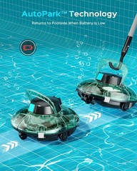 (2026 Upgrade) Cordless Pool Vacuum for above Ground Pool, Automatic Pool Cleane