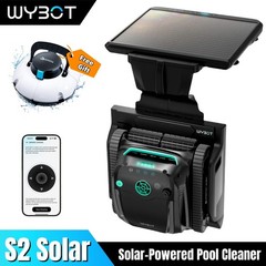 WYBOT S2 Solar Robotic Pool Vacuum Cleaner Wall Climbing 7in1 for Inground Pools