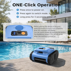 Cordless Robotic Pool Cleaner for Inground Pools, Automatic Pool Vacuum with Wal