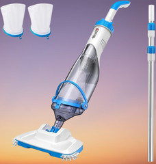 Consciot 13.4in Handheld Pool Vacuum 60Min 18.5GPM Recharge w/Pole