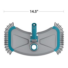 Bluescape Teal & Gray 14in Pool Vacuum Head with Air Valve and PP Bristles