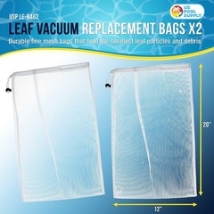 Durable Nylon Mesh Filter Bags for Leaf Vacuum Pool Cleaners – 2 Pack, 12&Prime; x 20&Prime;