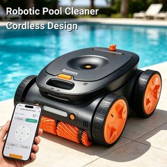 New 5460GPH Robotic Pool Cleaner with Signal Buoy, App&Remote, Smart Navigation