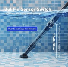 PoolMr Handheld Pool Vacuum for Above Ground Pool & Hot Tub Vacuum 2 Brush Heads