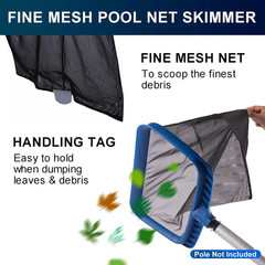 Fine Mesh Pool Skimmer Net & Pool Brush Kit, Durable Pool Cleaning Kit Includes