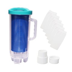 Large Inline Pool Leaf Catcher Canister for Vacuum with 6 Skimmer Socks